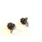 Vintage Sterling Silver & Blue Rhinestone & Pearl Earrings