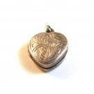 Vintage Sterling Silver Heart Locket Pendant