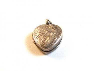 Vintage Sterling Silver Heart Locket Pendant