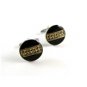Unmarked Silvertone Black Lucite ? Rhinestones Cufflinks 11062013