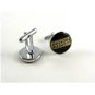 Unmarked Silvertone Black Lucite ? Rhinestones Cufflinks 11062013