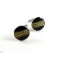 Unmarked Silvertone Black Lucite ? Rhinestones Cufflinks 11062013