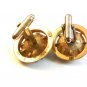 Vintage Gold Tone & Green Rhinestone Cufflinks Signed Dante