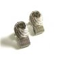 1970's Silvertone & Sparkley Rhinestone Wrap Around Cufflinks By Swank 100614
