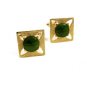 1970's True Vintage Jadite & Goldtone Cufflinks Unmarked 101614