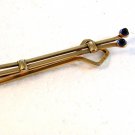 Vintage Krementz Gold Tone & Blue Art Deco Tie Clasp
