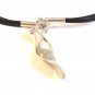 Sterling Silver Pendant & Leather 16" Necklace
