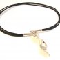 Sterling Silver Pendant & Leather 16" Necklace
