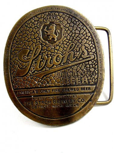 Vintage IMC Stroh's Bohemian Style Belt Buckle 10302013ab