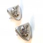 Vintage Silver Tone & Mother of Pearl Winged Mercury Cufflinks