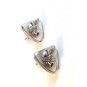 Vintage Silver Tone & Mother of Pearl Winged Mercury Cufflinks