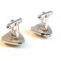 Vintage Silver Tone & Mother of Pearl Winged Mercury Cufflinks