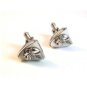 Vintage Silver Tone & Mother of Pearl Winged Mercury Cufflinks