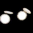 Art Deco Mother Pearl 2 Tone Krementz Plate Cufflinks By KREMENTZ 103114