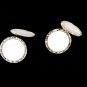 Art Deco Mother Pearl 2 Tone Krementz Plate Cufflinks By KREMENTZ 103114