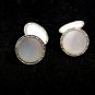 Art Deco Mother Pearl 2 Tone Krementz Plate Cufflinks By KREMENTZ 103114