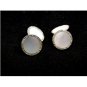 Art Deco Mother Pearl 2 Tone Krementz Plate Cufflinks By KREMENTZ 103114