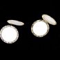 Art Deco Mother Pearl 2 Tone Krementz Plate Cufflinks By KREMENTZ 103114
