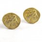 Vintage 800 Silver Roman / Greek Lady Cleopatra ? Goldtone Cufflinks