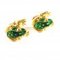 Goldtone & Green Frog Cufflinks 11062013