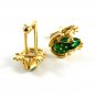 Goldtone & Green Frog Cufflinks 11062013