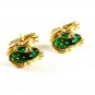Goldtone & Green Frog Cufflinks 11062013