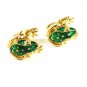 Goldtone & Green Frog Cufflinks 11062013