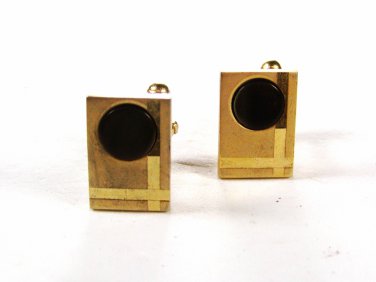 Very Sharp Goldtone 7 Brown Dress Cufflinks Unbranded 72215