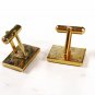 Very Sharp Goldtone 7 Brown Dress Cufflinks Unbranded 72215