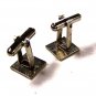 1950's Mid Century Modern Small Silvertone Cufflinks Unbranded 71515cc