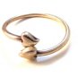 Vintage Sterling Silver Two 2 Hearts Bangle Bracelet