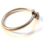 Vintage Sterling Silver Two 2 Hearts Bangle Bracelet