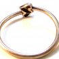 Vintage Sterling Silver Two 2 Hearts Bangle Bracelet