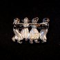 Vintage Lang Sterling Silver Dutch Boys & Girls Dancing Brooch