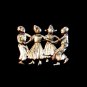 Vintage Lang Sterling Silver Dutch Boys & Girls Dancing Brooch