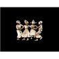 Vintage Lang Sterling Silver Dutch Boys & Girls Dancing Brooch