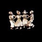 Vintage Lang Sterling Silver Dutch Boys & Girls Dancing Brooch