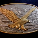 Vintage Silver & Gold Tone American Eagle Belt Buckle 487897988de