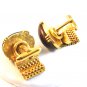 Vintage Gold Tone & Brown Wrap Around Cufflinks Signed Dante