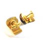 Vintage Gold Tone & Brown Wrap Around Cufflinks Signed Dante