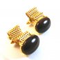 Vintage Gold Tone & Brown Wrap Around Cufflinks Signed Dante