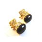 Vintage Gold Tone & Brown Wrap Around Cufflinks Signed Dante