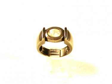 Vintage Silvertone Opalescent Ring Size 8 Unbranded 7815 Signed DGB Thailand