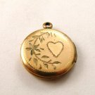 Vintage Victorian Gold tone Heart Locket Pendant