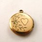 Vintage Victorian Gold tone Heart Locket Pendant
