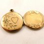 Vintage Victorian Gold tone Heart Locket Pendant