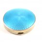 Art Deco Sterling Silver Baby Blue Initialed MWS ?? Guilloche Compact