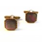 Vintage Gold Tone & Abalone Art Deco Cufflinks by Hickok