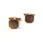 Vintage Gold Tone & Abalone Art Deco Cufflinks by Hickok