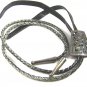 Taxco Sterling Silver Abalone Aztec Bolo with Leather Cord Signed Mexico 101714